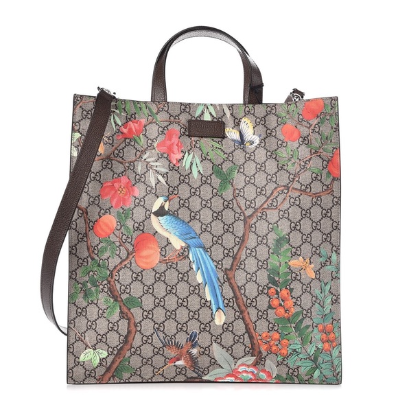 SOLD Gucci Soft GG Supreme Monogram Tian Vertical Tote Beige Multicolor - Picture 1 of 5